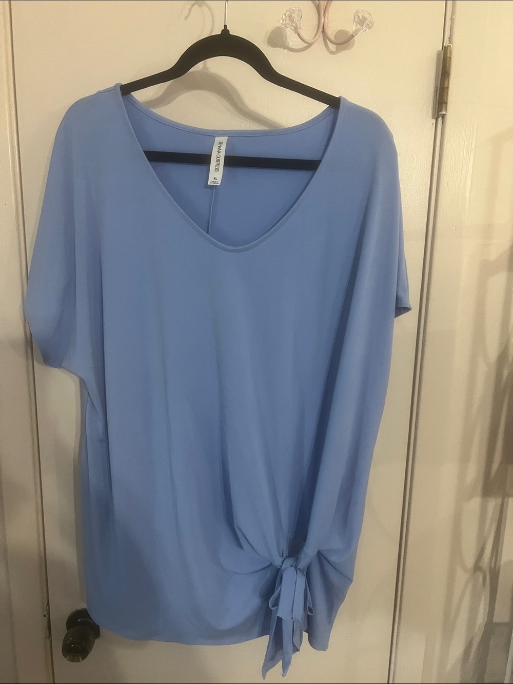 Zenana Outfitters Light Blue V-Neck Side-Tie Tunic